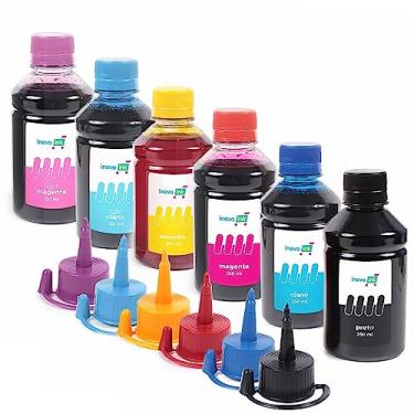 Imagem de Kit 6 Tintas Compatíveis Impressora T673 L800 L805 L850 L1800 t50 Tx720 Tx730 250ml Inova Ink