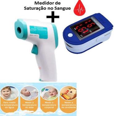 Imagem de Termômetro Bebê e Adulto FI-01+ Aparelho Medidor De Saturação Oxigênio