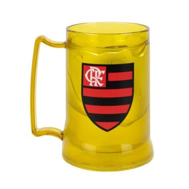 Imagem de Caneca Gel Isolante Térmico Amarelo 400ml - Flamengo-Unissex