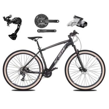 Imagem de    Bicicleta Aro 29 Ksw Xlt Alumínio Câmbio Traseiro Shimano Alívio e Altus 27v Freio Hidráulico Garfo Com Trava Pneu com Faixa Bege - Preto\Prata