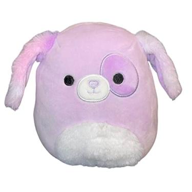 Imagem de Squishmallow Kellytoy oficial de pelúcia animais de estimação esquadrão cães gatos coelhos sapos macios animais de pelúcia macios (roxo claro/branco, farpa (cachorro roxo), 18 cm)