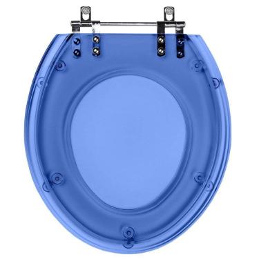 Imagem de Assento Sanitario Poliester Ravena Azul Translucido para vaso Deca