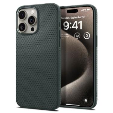 Imagem de Capa Spigen para iPhone 15 Pro Max, Liquid Air projetada para Apple iPhone 15 Pro Max - Verde Abismo