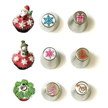 Imagem de Kit Bicos De Confeitar Russo Decorativos Natalino Inox 6 Pçs