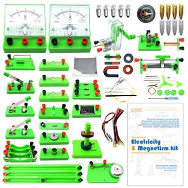 Imagem de EUDAX Circuito básico de descoberta de eletricidade e kits de experiências de magnetismo para estudantes do ensino médio Eletromagnetismo Elementar Eletrônicos