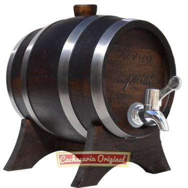 Imagem de Barril, Tonel Corote de Carvalho 2 Litros com Torneira Luxo