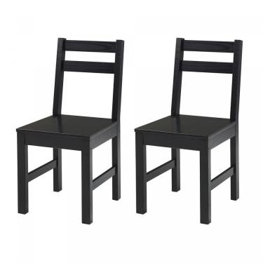 Imagem de Kit 2 Cadeiras de Madeira Maciça Mandacaru Cabecasa Madeiramadeira Preto