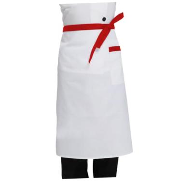 Imagem de Zerodeko avental de cozimento aventais de barriga grelhada avental de servir avental de chef infantil churrasco avental curto avental de cozinha adulto vestido Trabalhos branco