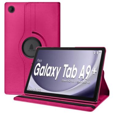 Imagem de Capa Giratória 360 Flip Para Tablet Samsung Galaxy Tab A9 Plus SM-X216 SM-X210 + Enterprise Edition 11 Polegadas - Alamo (Rosa Escuro)