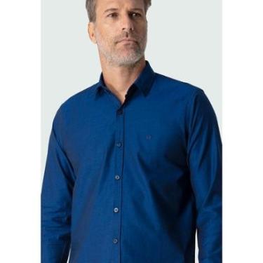 Imagem de Camisa social masculina manga longa classic fit homer azul esc-Masculino