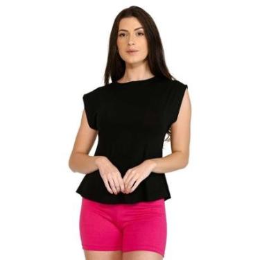 Imagem de Blusa Muscle Tee Dyeu Modas Feminina Ombreira Casual Fitness-Feminino