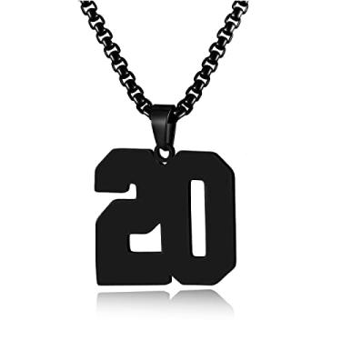 Imagem de HSWYFCJY Colar com números de ouro para homens, pingente de corrente de números de atletas de aço inoxidável, joia esportiva personalizada para meninos, basquete, beisebol, futebol, hóquei no gelo