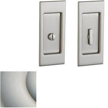 Imagem de Baldwin PD006.PS Santa Monica Style Pocket Door Passage Trim Pair from the Estat, Lifetime Satin Nickel