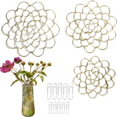 Imagem de Arranjo de flores, suporte de metal, grade floral, sapo, ferramenta, arranjo de arame, torção para vaso, hastes florais, buquês, fixação de plantas, suporte de arranjador floral, reutilizável, 3