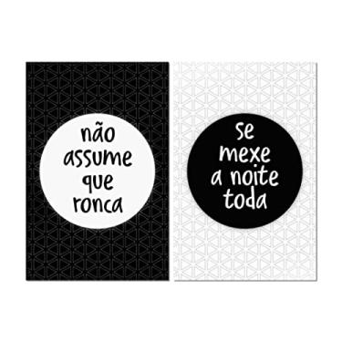 Imagem de Kit 2 Placas Decorativas Frases Casal Divertido 20x30 cm Mdf
