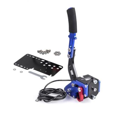 Imagem de ZHSYMX USB Handbrake for 16Bit SIM PC Racing Games, Compatible with G27 G29 G920 G923 T500 T300 Simulate Linear Handbrake With Plate（Only PC System） Blue
