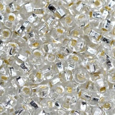 Imagem de Miçanga 6/0 Preciosa Jablonex 500g Transparentes (miolo prata) Guias Brajás Colares Pulseiras Bordados