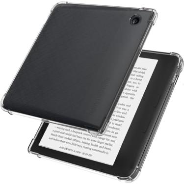 Imagem de Aircawin Capa transparente 2024 (N428) para Kobo Libra 2024 (N428), com cantos reforçados e finos para Kobo Libra 2 2021 (N418), capa traseira de TPU macio à prova de choque para E-Reader-Clear