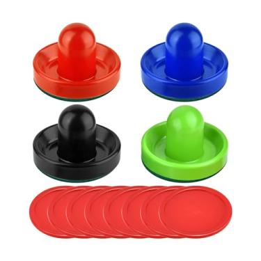 Imagem de Amagogo Empurradores de air hockey e discos de air hockey, remos de air hockey, acessórios de substituição para mesas de jogo, 4 cores