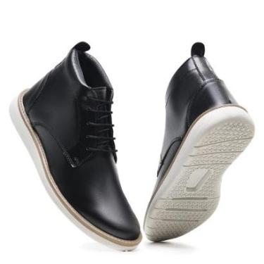 Imagem de Bota Oxford Masculina com Cadarço Social Sport Fino Acabamento Brilhante Bico Fino Homem Moderno-Masculino