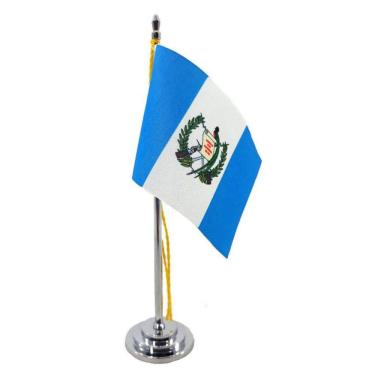 Imagem de Mini Bandeira De Mesa Da Guatemala 15 Cm Poliéster