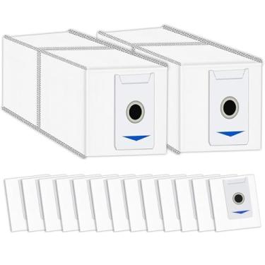 Imagem de (Pacote com 15) Sacos de pó de substituição compatíveis com ECOVACS DEEBOT T30 Omni/ T30 Pro Omni/ T30S Combo/Yeedi M12 Pro+ Robot Vacuum, com camada de filtro de carvão ativado, sacos descartáveis de