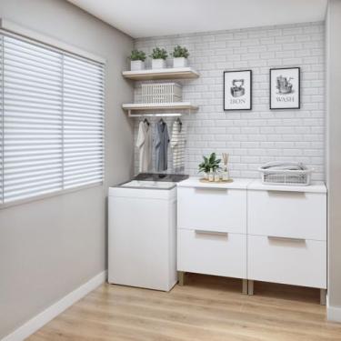 Imagem de Conjunto 2 Balcões Tex 102 para Área de Serviço Branco