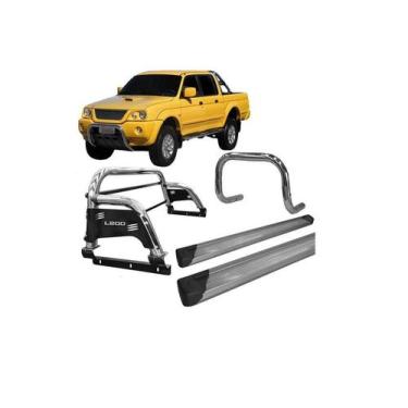 Imagem de Kit Quebra Mato'estribo'santo Antônio H3 L200 2004 Cromado - HOZZ