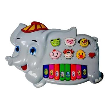 Imagem de Piano Elefante Musical Luminoso Bebê Melodias Som De Animais - Toy Kin