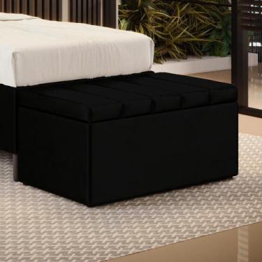Imagem de Calçadeira Baú Navi 90 / N-024 Veludo Preto  - ARADECOR, Preto, 90X46X