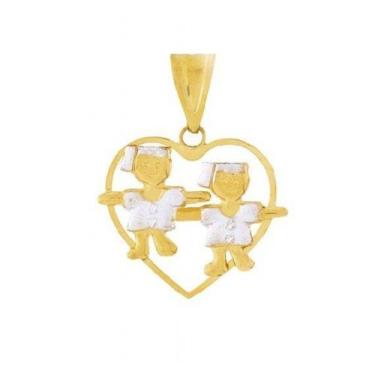 Imagem de Pingente de ouro 18k coração Filhas - Elegancy Joias