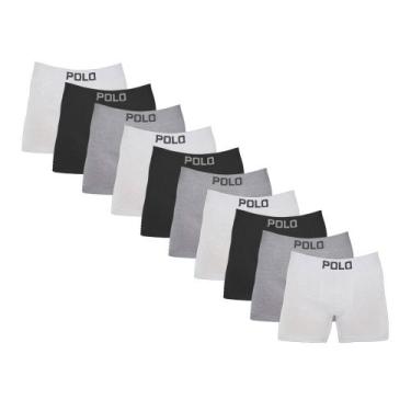 Imagem de Kit 10 Cueca Boxer Algodão Cotton Box Masculina Premium - V1 - POLO ST