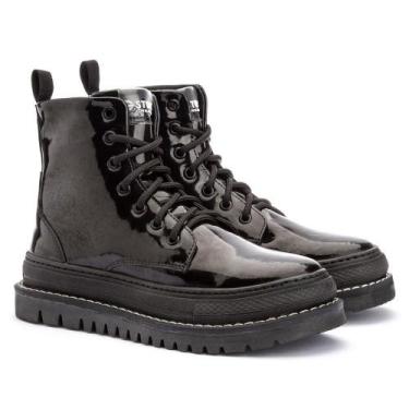 Imagem de Bota Coturno Feminino Verniz Cano Médio Zíper Confortável - G-Stock, 3