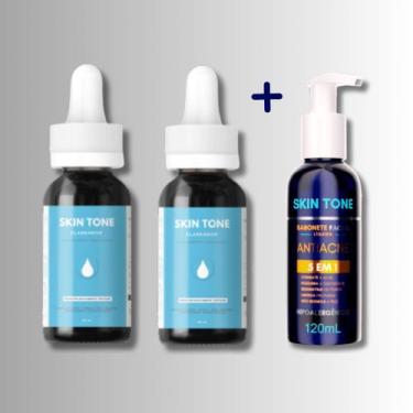 Imagem de Kit 2 Clareadores + 1 Sabonete facial - Skin tone Cosmeticos