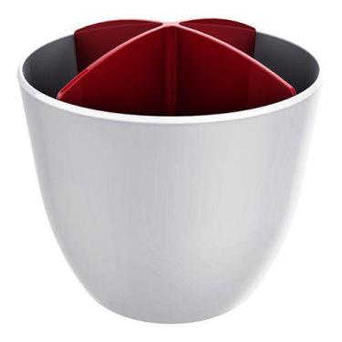Imagem de Escorredor de Talheres e Utensílios Branco - Crippa, Vermelho