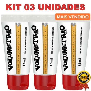 Imagem de Kit 3 Incha Pênis Volumetrão Gel Vasodilatador Sensação de Aumento Pen