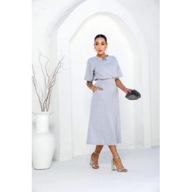 Imagem de Conjunto Feminino Saia+ Blusa de Algodão com Elastano Instância Bela -