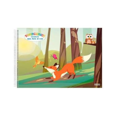 Imagem de Caderno Meia Pauta Animativa Dominguinhos 40 Folhas 275x200mm Capa Dur