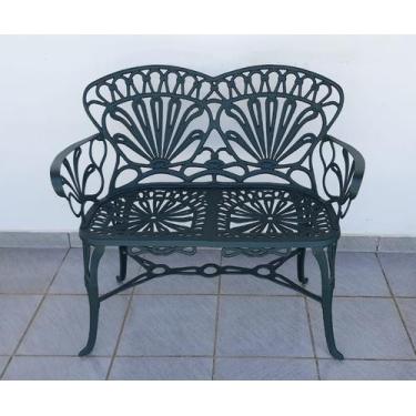 Imagem de Banco Para Jardim Namoradeira Primavera 2 Lugares Verde Fosco em Alumí