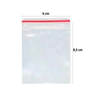 Imagem de Saco Transparente Saquinho Plástico Fecho Zip 6x8,5 100 Uni - B&K