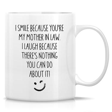 Imagem de Retreez Caneca engraçada de sogra presente I Smile sogra 325 ml canecas de café de cerâmica - Thank-you Sarcasmo Sarcástico motivacional motivacional presente de aniversário para mãe, mãe, mãe,