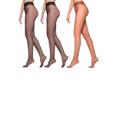 Imagem de Kit com 3 Meias Calças Fio 15 Essencial Loba 5770-002 - LUPO, GG