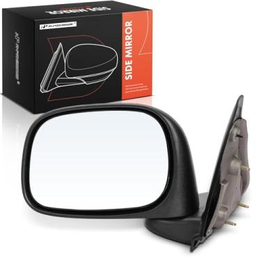 Imagem de A-Premium Espelho retrovisor manual do lado do motorista - compatível com Dodge Ram 1500 2002-2009, Ram 2500 2003-2009, Ram 3500 2003-2009 - Espelho retrovisor externo preto dobrável manual não