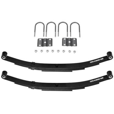 Imagem de AEagle 25-1/10.2 cm 4 folhas 793.8 kg Capacidade Double Eye Spring para 1,587.6 kg Trailer Axle & U-Bolt Kit, 4.4 cm Largura, 7.6 cm Free Open, Substitui SW4B, 2PCS