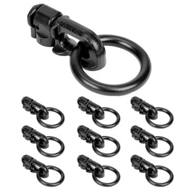 Imagem de lukar Pacote com 10 acessórios de trilho L para trilho duplo para trilho L acessórios de trilho preto L com anel O, capacidade de 2,268 kg