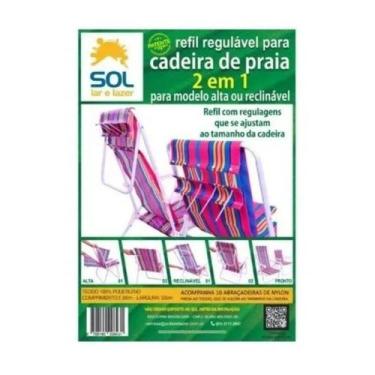 Imagem de Kit 5 refil regulável para cadeira de praia 2 em 1 - Metalúrgica SOL