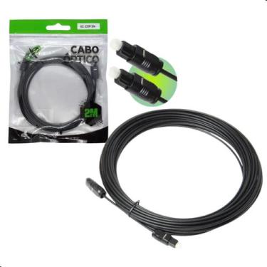 Imagem de Cabo De Áudio Óptico Digital 2m Toslink Plug Gold Óptica Tv Home Theat