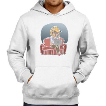 Imagem de Moletom Home Office - Foca na Moda, Branco, M