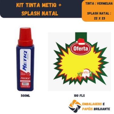 Imagem de Kit : Tinta P/ Cartaz Da Metiq Vermelha + Splahs de Natal - Embalagens