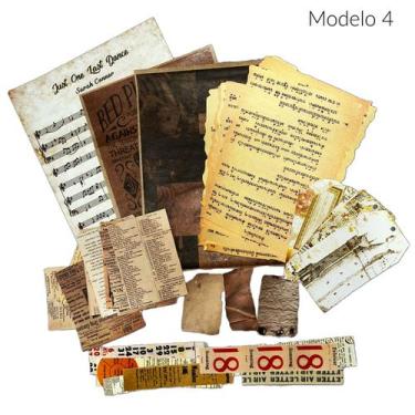 Imagem de Papel e Adesivos Scrapbook Vintage Journal 67 Peças - Doce Ternura, 4